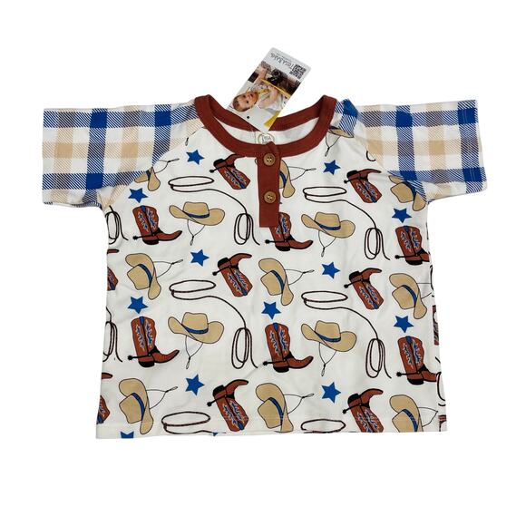 NWT Tesa Babe 3T Yeehaw Henley Tee & Shorts - Picture 2 of 5